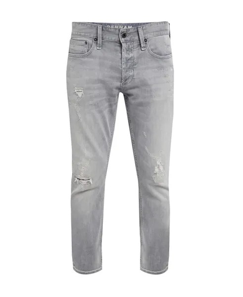 Разрушенные джинсы Denham, серый