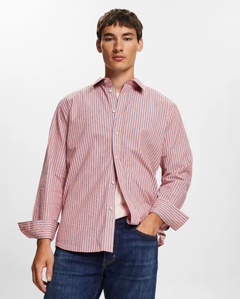 Мужская рубашка в полоску стандартного кроя Esprit, коралловый