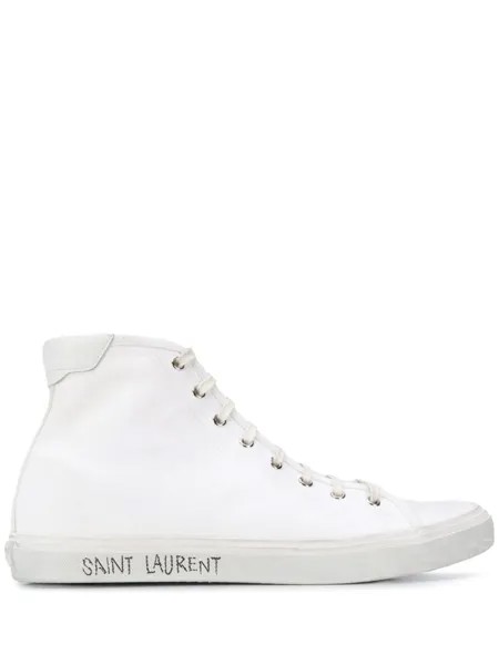 Saint Laurent высокие кеды Malibu, белый