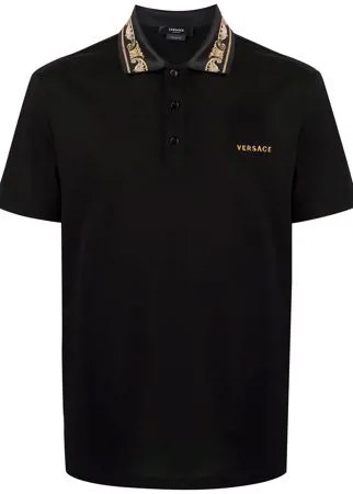 Versace рубашка поло с вышитым логотипом