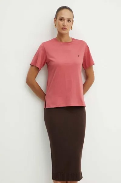 Хлопковая футболка Weekend Max Mara, розовый