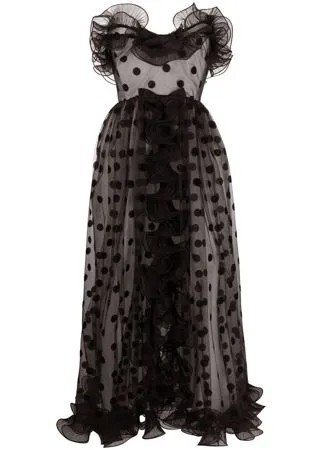 Giambattista Valli платье в горох с оборками