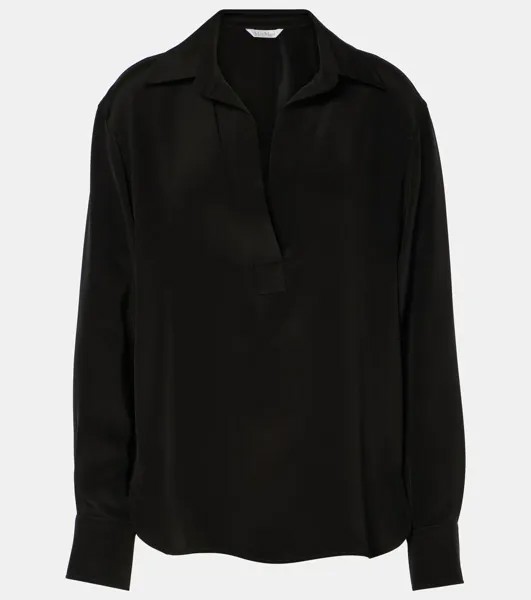 Шелковая рубашка Zanzero Max Mara, черный