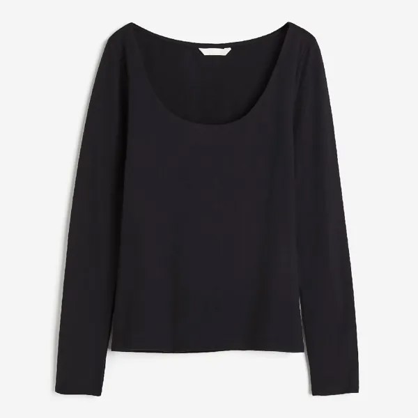 Лонгслив H&M Jersey, черный
