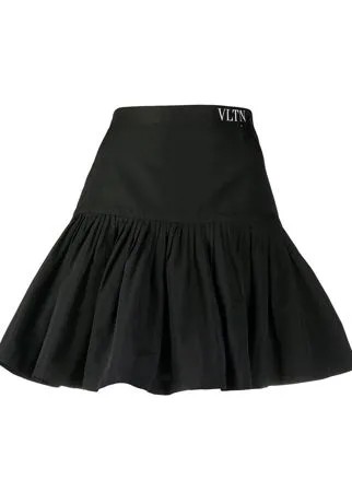 Valentino юбка мини с логотипом VLTN и нашивкой
