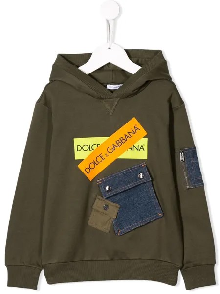 Dolce & Gabbana Kids толстовка с карманом и капюшоном