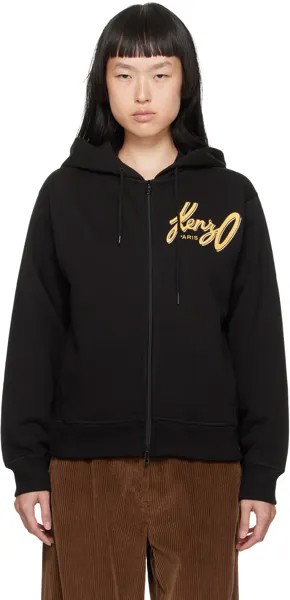 Черный худи с графическим рисунком Paris Kenzo