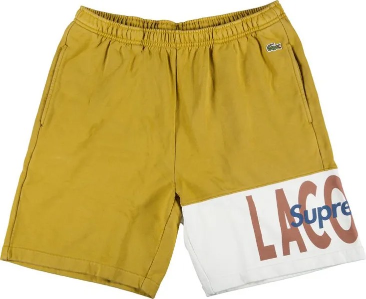 Спортивные шорты Supreme x Lacoste Logo Panel Sweatshort 'Gold', золотой