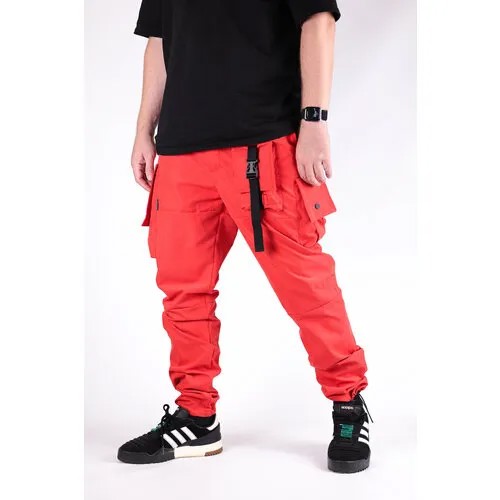 Брюки джоггеры BLK CROWN, размер XXL, красный
