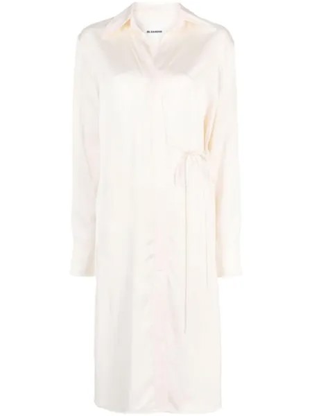 Jil Sander платье миди Polo с завязками, нейтральный цвет