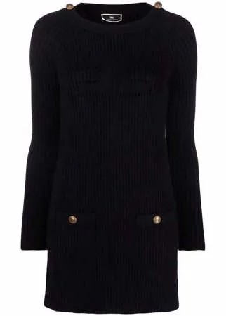 Elisabetta Franchi платье в рубчик с логотипом
