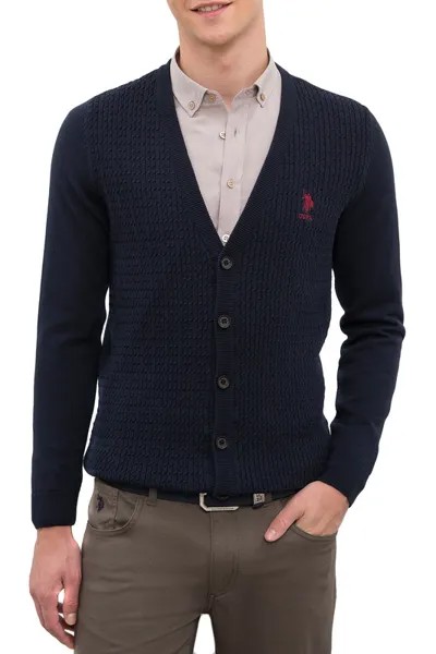 Кардиган мужской U.S. POLO Assn. G081GL0TH0Grover-SK20 синий XL