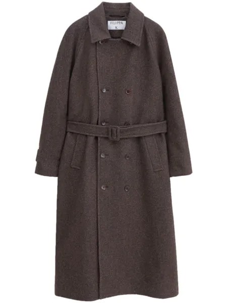 Filippa K двубортный тренч, коричневый