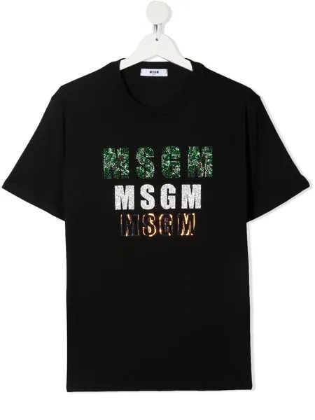 Msgm Kids футболка с короткими рукавами и логотипом