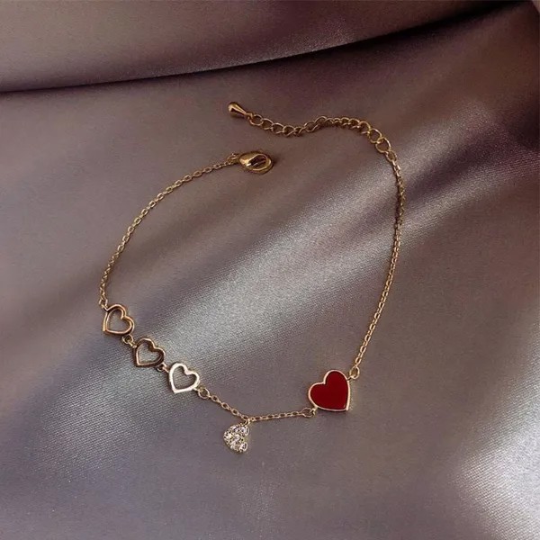 Простой и популярный творческий браслет любви, модный персиковый сердце в форме регулируемого сердца ювелирные изделия для женщин, подарок