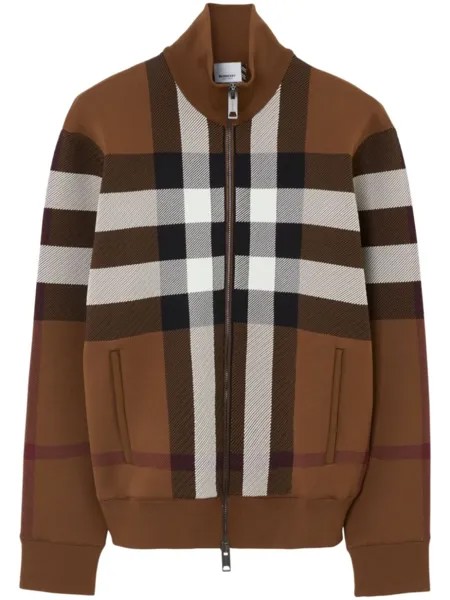 Burberry бомбер в клетку, коричневый