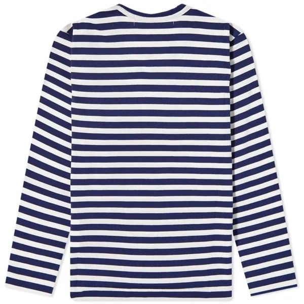 Футболка Comme des Garcons Play Women's Long Sleeve Heart Logo Stripe