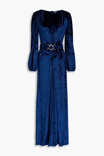 Платье макси Korin из мятого бархата с поясом Ronny Kobo, королевский синий