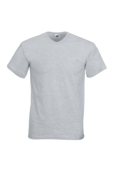 Легкая футболка с V-образным вырезом и короткими рукавами Fruit of the Loom, серый