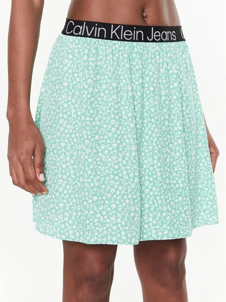 Трапециевидная юбка стандартного кроя Calvin Klein, зеленый