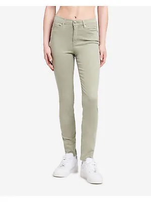 GUESS Женские зеленые джинсы скинни с карманами на молнии и высокой талией Талия 24