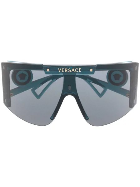 Versace Eyewear солнцезащитные очки-маска Medusina Icon