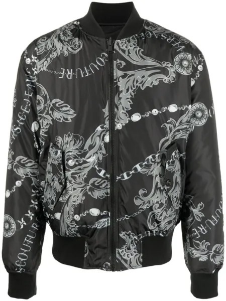 Versace Jeans Couture бомбер с принтом Baroque, черный