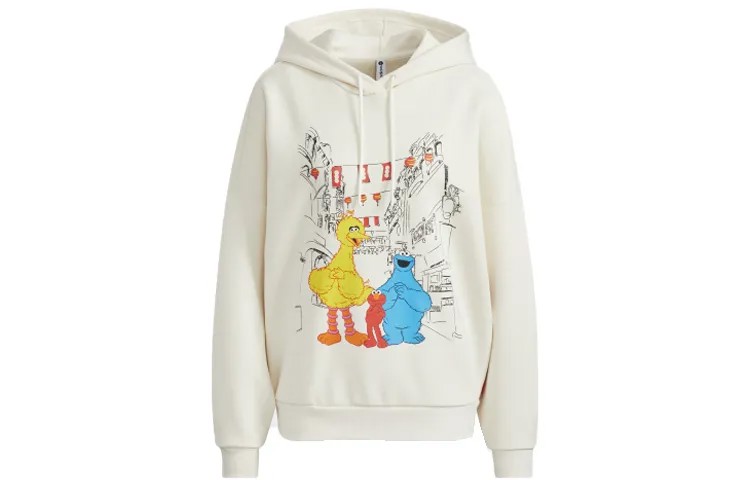 Свитшот женской белой коллекции Sesame Street X Sesame Street Adidas Neo