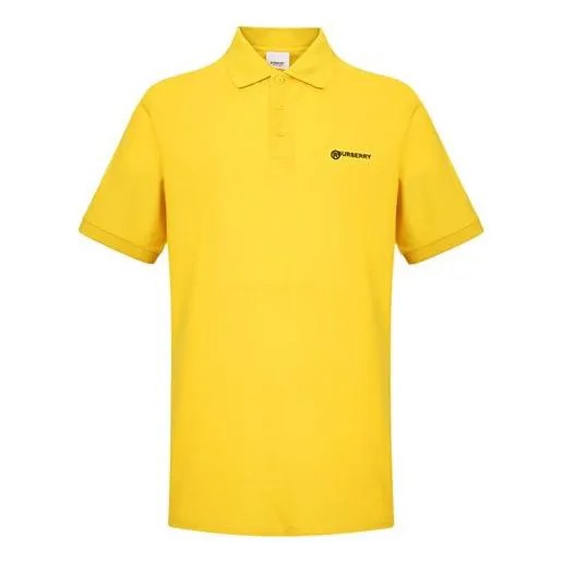 Футболка Men's Burberry SS21 Pure Cotton lapel Short Sleeve Polo Shirt Yellow, желтый