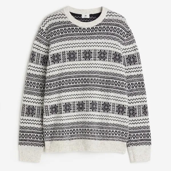 Свитер H&M Regular Fit Jacquard-knit, белый