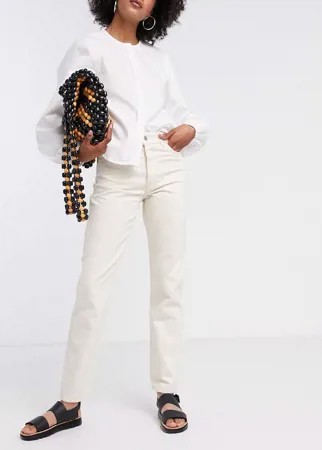Светло-бежевые джинсы из органического хлопка Selected Femme-Белый