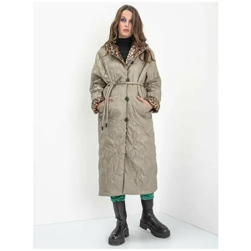 Пальто-кокон  ARTWIZARD демисезонное, демисезон/зима, силуэт свободный, удлиненное, размер 170-96-104/L, мультиколор