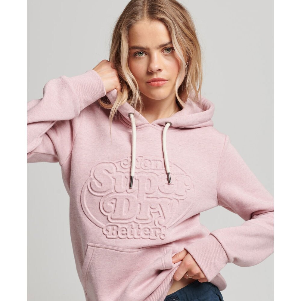 Худи Superdry Vintage Cooper Emboss, розовый