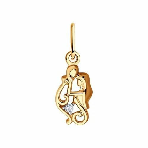 Подвеска GOLD CENTER, красное золото, 585 проба, фианит