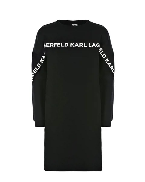 Черное трикотажное платье Karl Lagerfeld kids детское