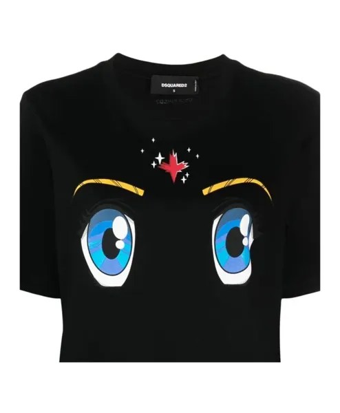 Футболка и поло с принтом Dsquared2, черный
