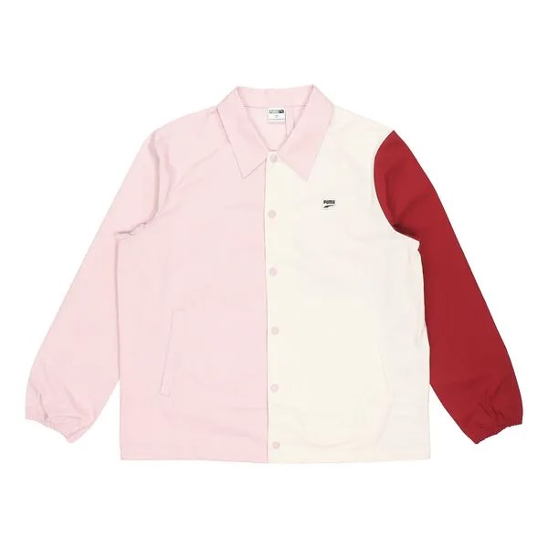 Куртка PUMA Embroidered Small Label Contrasting Colors Sports Woven Logo Jacket Pink, розовый