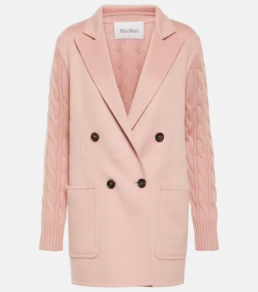 Куртка Dalida из шерсти и кашемира MAX MARA, розовый