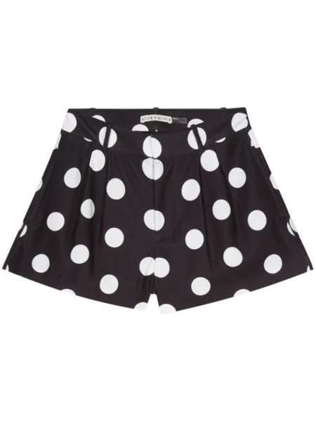 Alice + olivia креповые шорты в горох, черный