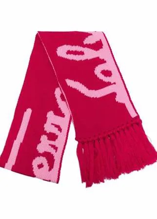 Salvatore Ferragamo шерстяной шарф вязки интарсия с логотипом