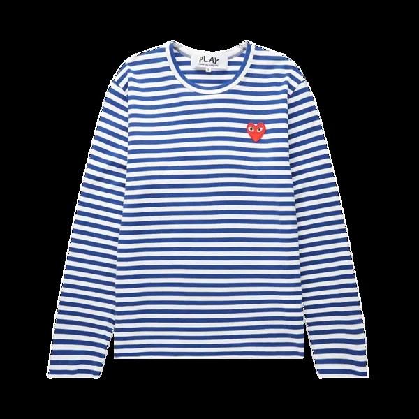 Футболка Comme Des Garçons PLAY Comme des Garçons PLAY Striped Long-Sleeve 'Navy/White', синий