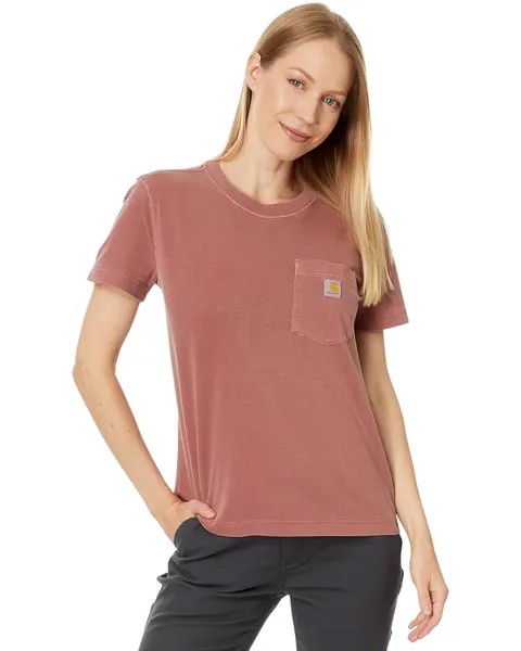 Футболка Carhartt Relaxed Fit Midweight Garment Dye Pocket, цвет Apple Butter