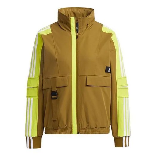 Куртка Adidas Str Jkt Warm Training Sports Storage Simple Hooded Fleece Lined Yellow, Желтый/Коричневый