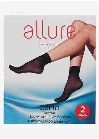 Капроновые носки ALLURE Centa 20 den, 2 пары, размер универсальный, glase