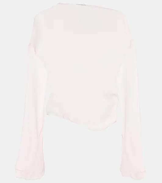 Асимметричная прозрачная драпированная блузка Jw Anderson, цвет pale pink