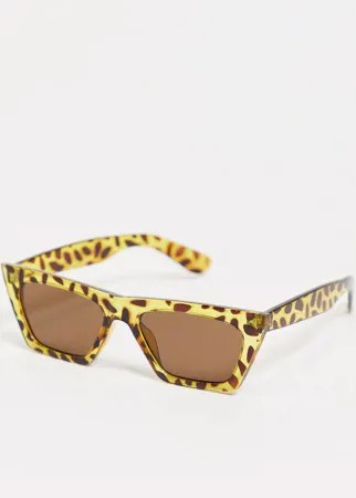 Солнцезащитные очки в черепаховой оправе с отделкой South Beach-Коричневый цвет