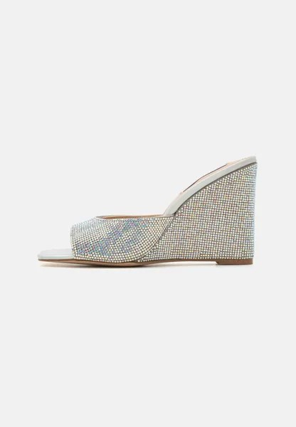 Высокие туфли-мюли EVOKE-R Steve Madden, цвет silver iridescent