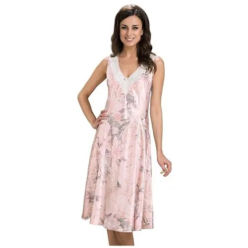 Mia Amore Длинная шелковая сорочка Mia-Amore EDEM (70% нат.шелк) (2XL(52) / жемч-розовый)