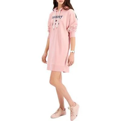 Tommy Jeans Женское розовое мини-платье-толстовка с капюшоном и длинными рукавами XXS BHFO 4858