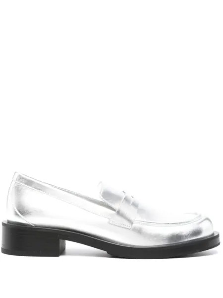 Stuart Weitzman лоферы Palmer 45, серебристый